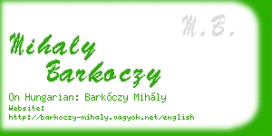 mihaly barkoczy business card